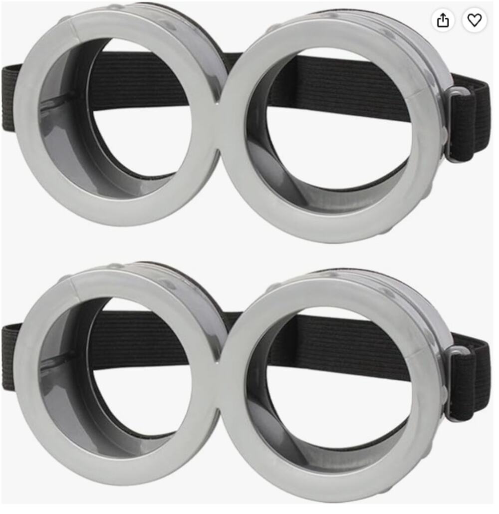 HEYFIZZ 2 Pack Halloween Costume Goggles Silver steampunk Group Cosplay minion